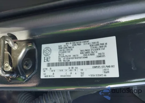 2016 Ford F-150 Xlt z USA, uszkodzony, nr VIN 1FTEW1EF9GFB73546